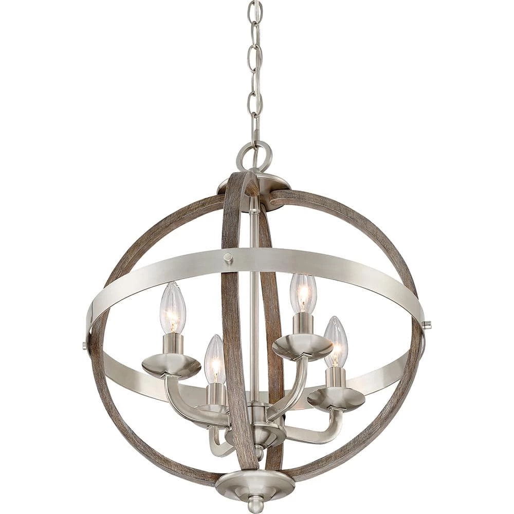 Fusion 4-Light Brushed Nickel Pendant by Quoizel 4 Fusion 4-Light Brushed Nickel Pendant by Quoizel - Image 2
