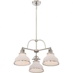 Grant 3-Light Brushed Nickel Chandelier by Quoizel -Quoizel Sales brushed nickel quoizel chandeliers grt5103bn 4f 1000