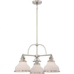 Grant 3-Light Brushed Nickel Chandelier by Quoizel