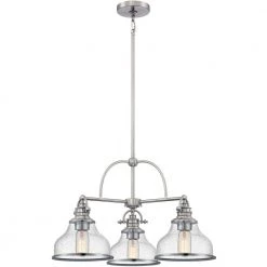 Grant 3-Light Brushed Nickel Chandelier by Quoizel -Quoizel Sales brushed nickel quoizel chandeliers grts5103bn 1f 1000