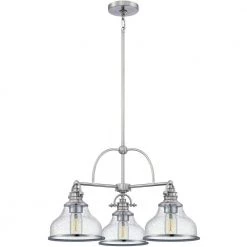 Grant 3-Light Brushed Nickel Chandelier by Quoizel