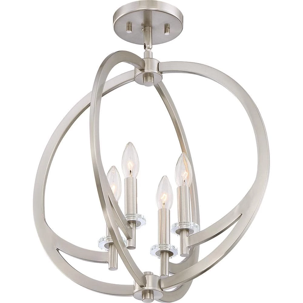 Orion 4-Light Brushed Nickel Pendant by Quoizel 7 Orion 4-Light Brushed Nickel Pendant by Quoizel - Image 5
