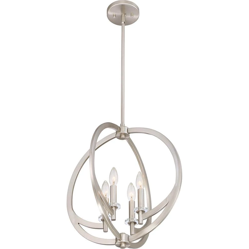 Orion 4-Light Brushed Nickel Pendant by Quoizel 6 Orion 4-Light Brushed Nickel Pendant by Quoizel - Image 4