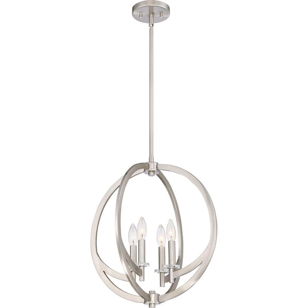 Orion 4-Light Brushed Nickel Pendant by Quoizel 3 Orion 4-Light Brushed Nickel Pendant by Quoizel