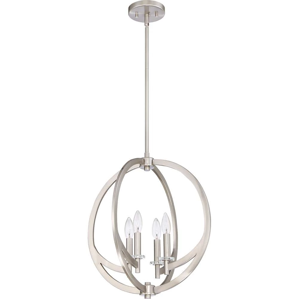 Orion 4-Light Brushed Nickel Pendant by Quoizel 5 Orion 4-Light Brushed Nickel Pendant by Quoizel - Image 3