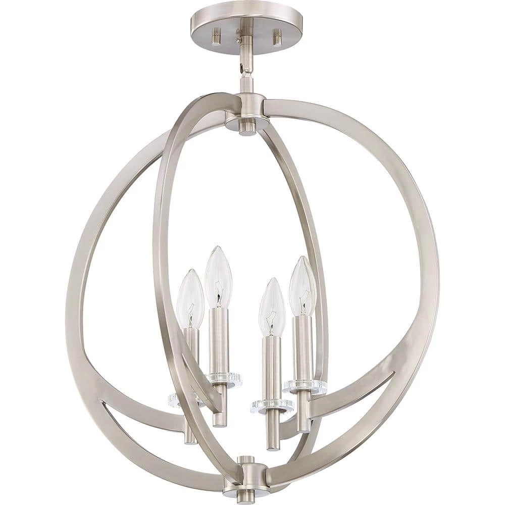 Orion 4-Light Brushed Nickel Pendant by Quoizel 4 Orion 4-Light Brushed Nickel Pendant by Quoizel - Image 2