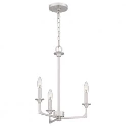 Prescott 3-Light Brushed Nickel Candlestick Chandelier by Quoizel -Quoizel Sales brushed nickel quoizel chandeliers prc5016bn 1f 1000