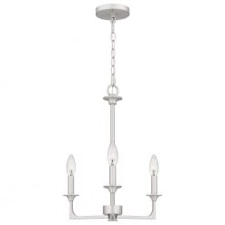 Prescott 3-Light Brushed Nickel Candlestick Chandelier by Quoizel