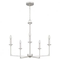 Prescott 5-Light Brushed Nickel Candlestick Chandelier by Quoizel -Quoizel Sales brushed nickel quoizel chandeliers prc5026bn c3 1000