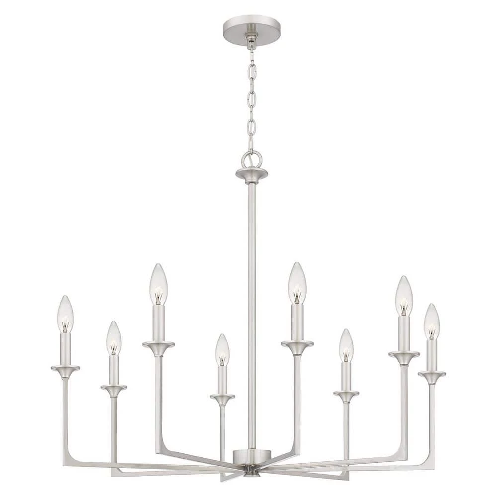 Prescott 8-Light Brushed Nickel Candlestick Chandelier by Quoizel 7 Prescott 8-Light Brushed Nickel Candlestick Chandelier by Quoizel - Image 5
