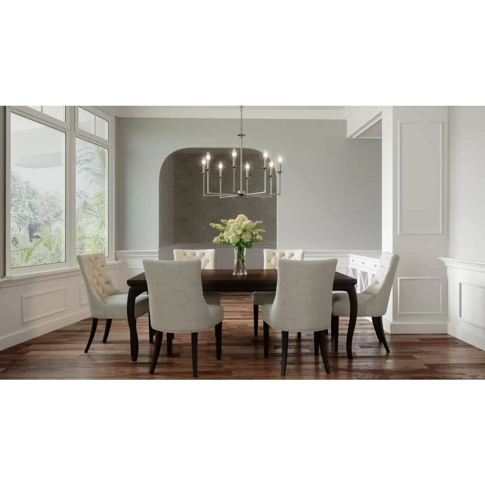 Prescott 8-Light Brushed Nickel Candlestick Chandelier by Quoizel 11 Prescott 8-Light Brushed Nickel Candlestick Chandelier by Quoizel - Image 9