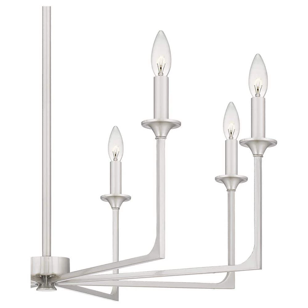 Prescott 8-Light Brushed Nickel Candlestick Chandelier by Quoizel 6 Prescott 8-Light Brushed Nickel Candlestick Chandelier by Quoizel - Image 4