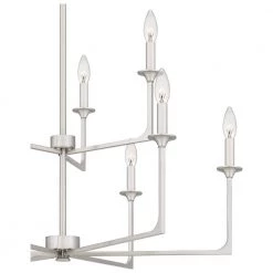 Prescott 9-Light Brushed Nickel Candlestick Chandelier by Quoizel -Quoizel Sales brushed nickel quoizel chandeliers prc5232bn 1f 1000