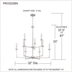 Prescott 9-Light Brushed Nickel Candlestick Chandelier by Quoizel -Quoizel Sales brushed nickel quoizel chandeliers prc5232bn 76 1000