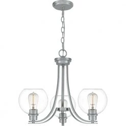 Pruitt 3-Light Brushed Nickel Chandelier by Quoizel