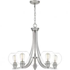 Pruitt 5-Light Brushed Nickel Chandelier by Quoizel