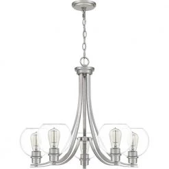 Pruitt 5-Light Brushed Nickel Chandelier by Quoizel -Quoizel Sales brushed nickel quoizel chandeliers pruc5026bn c3 1000