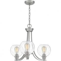 Pruitt 3-Light Brushed Nickel Chandelier by Quoizel -Quoizel Sales brushed nickel quoizel chandeliers prus5022bn 4f 1000
