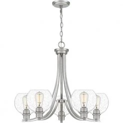 Pruitt 5-Light Brushed Nickel Chandelier by Quoizel