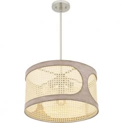 Syrah 3-Light Brushed Nickel Shaded Pendant by Quoizel 15 Syrah 3-Light Brushed Nickel Shaded Pendant by Quoizel -Quoizel Sales brushed nickel quoizel chandeliers sya2818bn 1f 1000