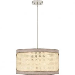 Syrah 3-Light Brushed Nickel Shaded Pendant by Quoizel 14 Syrah 3-Light Brushed Nickel Shaded Pendant by Quoizel -Quoizel Sales brushed nickel quoizel chandeliers sya2818bn 4f 1000