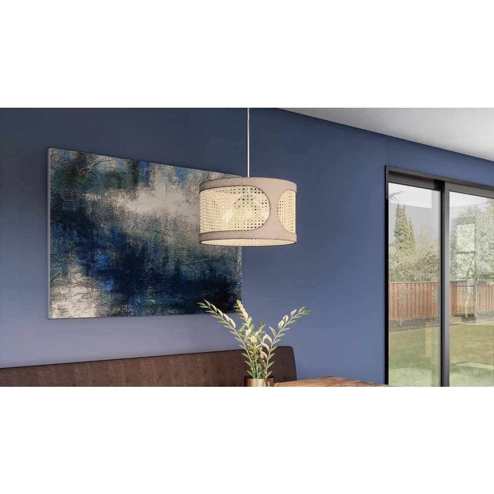 Syrah 3-Light Brushed Nickel Shaded Pendant by Quoizel 4 Syrah 3-Light Brushed Nickel Shaded Pendant by Quoizel - Image 2