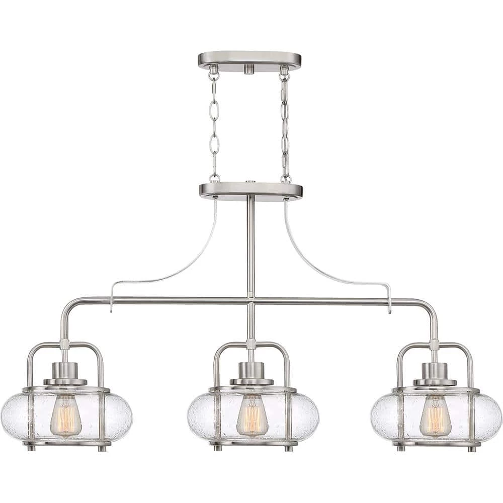 Trilogy 3-Light Brushed Nickel Chandelier by Quoizel 6 Trilogy 3-Light Brushed Nickel Chandelier by Quoizel - Image 4
