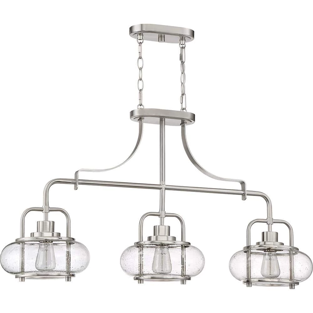 Trilogy 3-Light Brushed Nickel Chandelier by Quoizel 5 Trilogy 3-Light Brushed Nickel Chandelier by Quoizel - Image 3