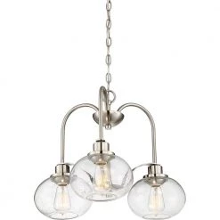 Trilogy 3-Light Brushed Nickel Chandelier by Quoizel -Quoizel Sales brushed nickel quoizel chandeliers trg5103bn e1 1000