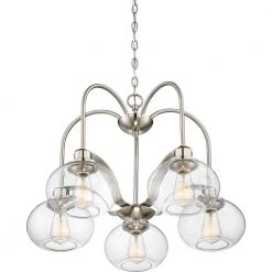 Trilogy 5-Light Brushed Nickel Chandelier by Quoizel 9 Trilogy 5-Light Brushed Nickel Chandelier by Quoizel -Quoizel Sales brushed nickel quoizel chandeliers trg5105bn 4f 1000