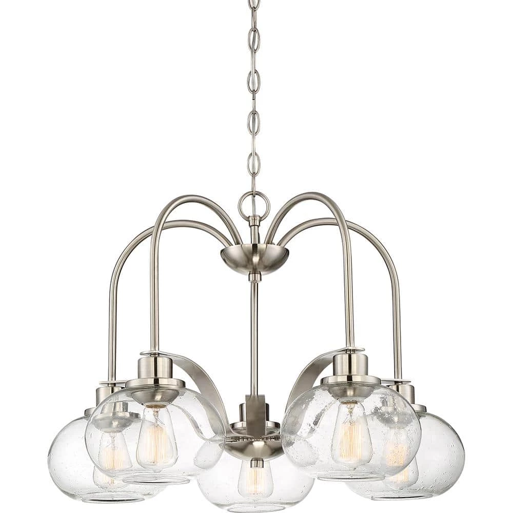 Trilogy 5-Light Brushed Nickel Chandelier by Quoizel 3 Trilogy 5-Light Brushed Nickel Chandelier by Quoizel