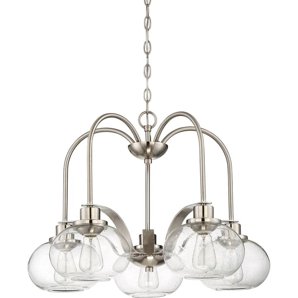 Trilogy 5-Light Brushed Nickel Chandelier by Quoizel 5 Trilogy 5-Light Brushed Nickel Chandelier by Quoizel - Image 3