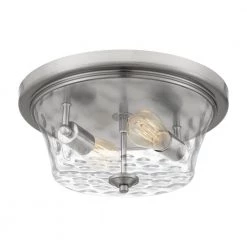 Acacia 2-Light Brushed Nickel Flush Mount with Clear Water Glass by Quoizel -Quoizel Sales brushed nickel quoizel flush mount lights aca1614bn 1f 1000