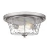 Acacia 2-Light Brushed Nickel Flush Mount with Clear Water Glass by Quoizel 1 Acacia 2-Light Brushed Nickel Flush Mount with Clear Water Glass by Quoizel -Quoizel Sales brushed nickel quoizel flush mount lights aca1614bn 64 1000