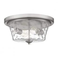 Acacia 2-Light Brushed Nickel Flush Mount with Clear Water Glass by Quoizel -Quoizel Sales brushed nickel quoizel flush mount lights aca1614bn c3 1000