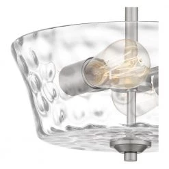 Acacia 11.75 in. 2-Light Brushed Nickel Semi-Flush Mount with Clear Water Glass by Quoizel 15 Acacia 11.75 in. 2-Light Brushed Nickel Semi-Flush Mount with Clear Water Glass by Quoizel -Quoizel Sales brushed nickel quoizel flush mount lights aca1711bn 44 1000