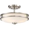 Cadet 15 in. 3-Light Brushed Nickel Semi-Flush Mount by Quoizel -Quoizel Sales brushed nickel quoizel flush mount lights cdt1715bn 64 1000