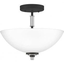 Conrad 2-Light Brushed Nickel Semi-Flush Mount by Quoizel