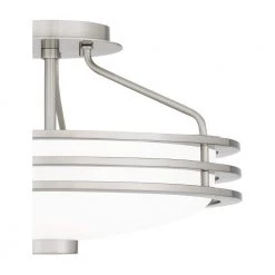 Emile 16.25 in. 3-Light Brushed Nickel Semi-Flush Mount with Etched Glass by Quoizel -Quoizel Sales brushed nickel quoizel flush mount lights eml1716bn 44 1000