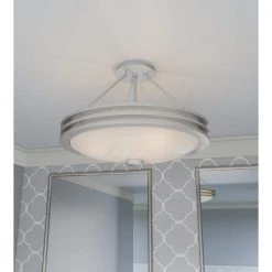 Emile 16.25 in. 3-Light Brushed Nickel Semi-Flush Mount with Etched Glass by Quoizel -Quoizel Sales brushed nickel quoizel flush mount lights eml1716bn e1 1000