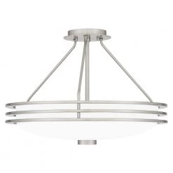 Emile 20.25 in. 4-Light Brushed Nickel Semi-Flush Mount with Etched Glass by Quoizel 13 Emile 20.25 in. 4-Light Brushed Nickel Semi-Flush Mount with Etched Glass by Quoizel -Quoizel Sales brushed nickel quoizel flush mount lights eml1720bn 4f 1000