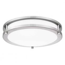 Euclid 11.75 in. Brushed Nickel LED Semi-Flush Mount by Quoizel