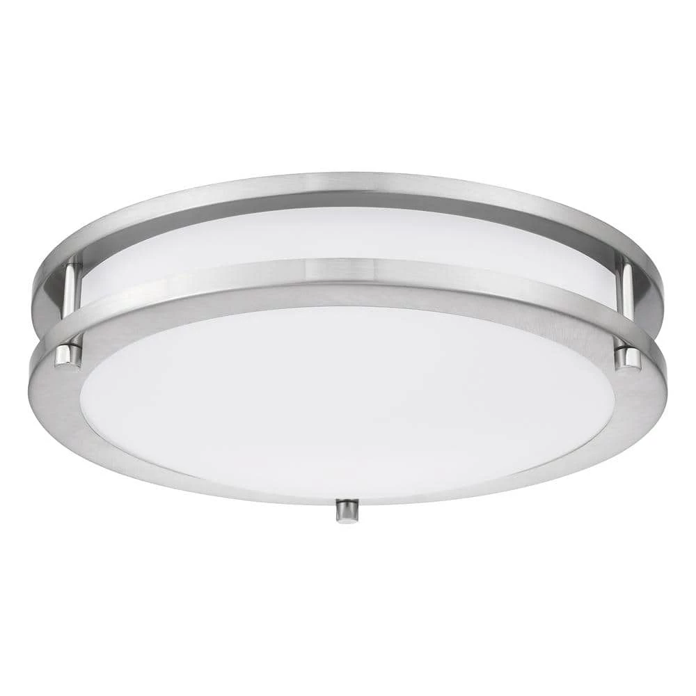 Euclid 11.75 in. Brushed Nickel LED Semi-Flush Mount by Quoizel 5 Euclid 11.75 in. Brushed Nickel LED Semi-Flush Mount by Quoizel - Image 3
