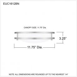 Euclid 11.75 in. Brushed Nickel LED Semi-Flush Mount by Quoizel 16 Euclid 11.75 in. Brushed Nickel LED Semi-Flush Mount by Quoizel -Quoizel Sales brushed nickel quoizel flush mount lights euc1612bn fa 1000