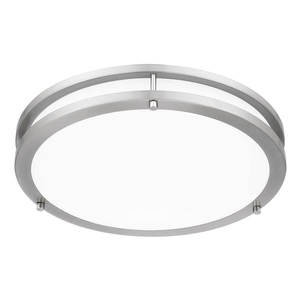 Euclid 16 in. Brushed Nickel LED Semi-Flush Mount by Quoizel 7 Euclid 16 in. Brushed Nickel LED Semi-Flush Mount by Quoizel - Image 5