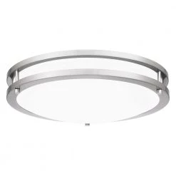 Euclid 16 in. Brushed Nickel LED Semi-Flush Mount by Quoizel