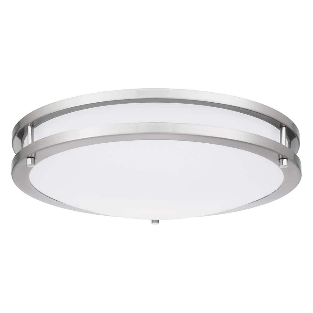 Euclid 16 in. Brushed Nickel LED Semi-Flush Mount by Quoizel 5 Euclid 16 in. Brushed Nickel LED Semi-Flush Mount by Quoizel - Image 3