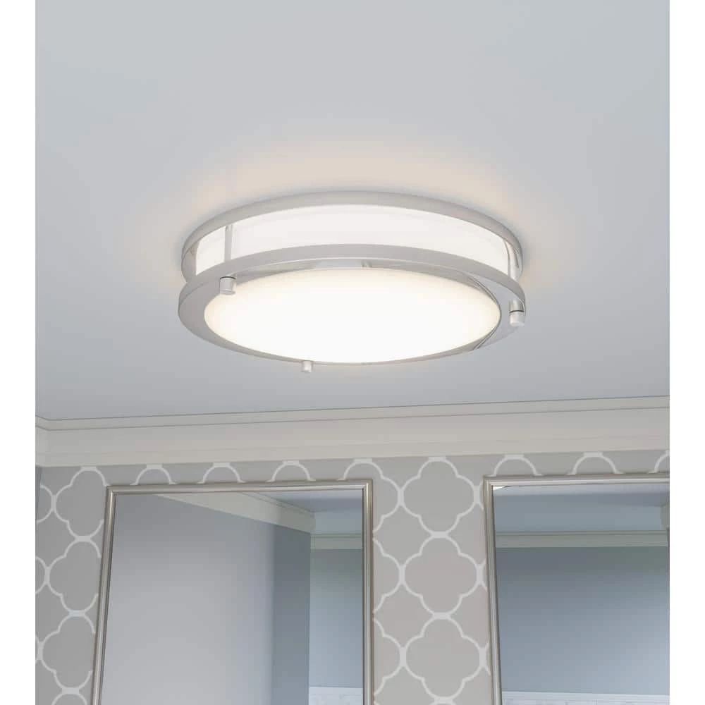Euclid 16 in. Brushed Nickel LED Semi-Flush Mount by Quoizel 4 Euclid 16 in. Brushed Nickel LED Semi-Flush Mount by Quoizel - Image 2