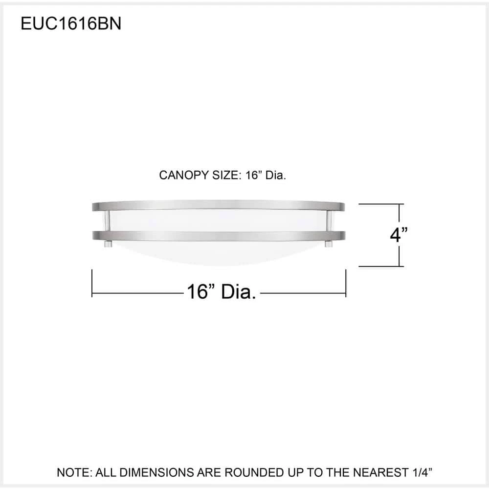 Euclid 16 in. Brushed Nickel LED Semi-Flush Mount by Quoizel 9 Euclid 16 in. Brushed Nickel LED Semi-Flush Mount by Quoizel - Image 7