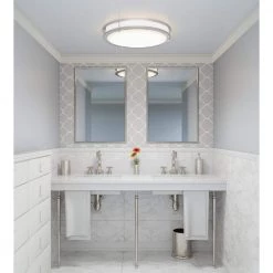 Euclid 24 in. Brushed Nickel LED Semi-Flush Mount by Quoizel -Quoizel Sales brushed nickel quoizel flush mount lights euc1624bn 31 1000